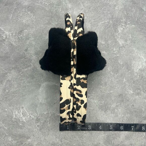 NIB APL Athletic Propulsion Labs Black Shearling Leopard Slides Size 6 - Picture 13 of 13